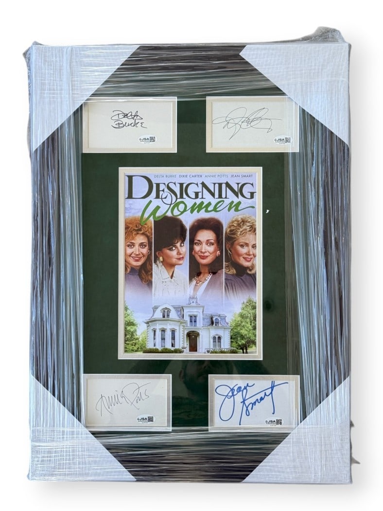 Framed Designing Women Cast Signed Cuts JSA Authenticated Delta Burke Dixie Carter (1 of 5)