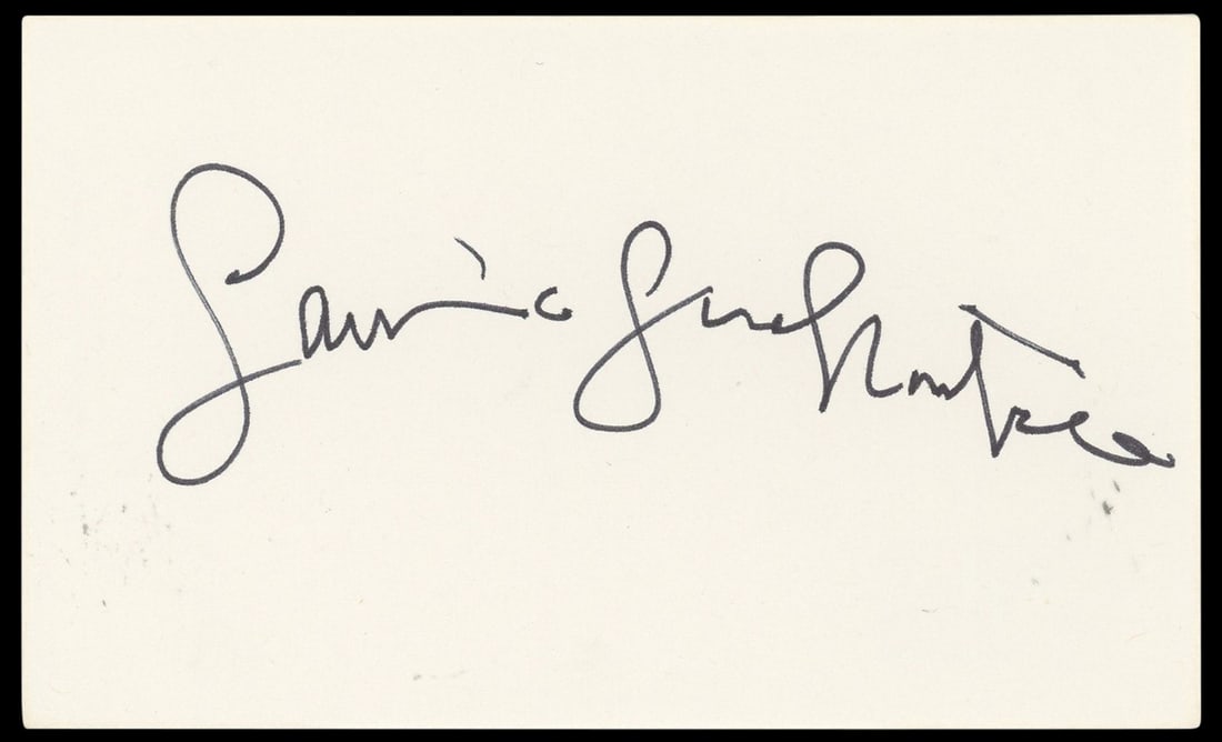Signed Laurence Luckinbill 3x5 Index Card Beckett Authenticated Star Trek V (1 of 2)