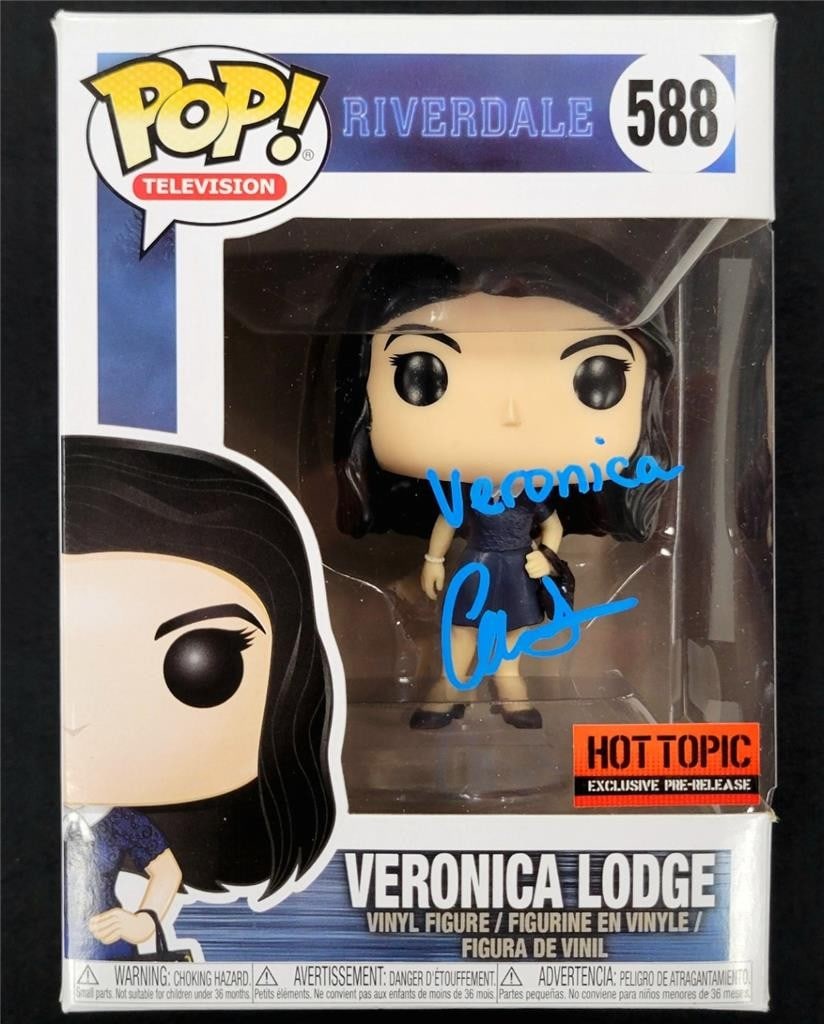 Camila Mendes Signed Funko Pop 588 Riverdale Beckett Authenticated: Camila Mendes Signed Funko Pop 588 Riverdale Beckett Authenticated This collectible Funko Pop figure features Camila Mendes as Veronica from the popular show Riverdale. It is a pre-owned original item