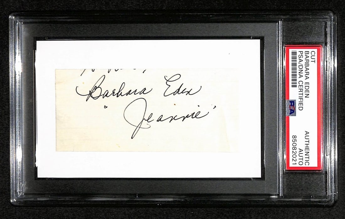 Barbara Eden Autographed 3x5 Index Card With Inscription PSA DNA Certified (1 of 2)