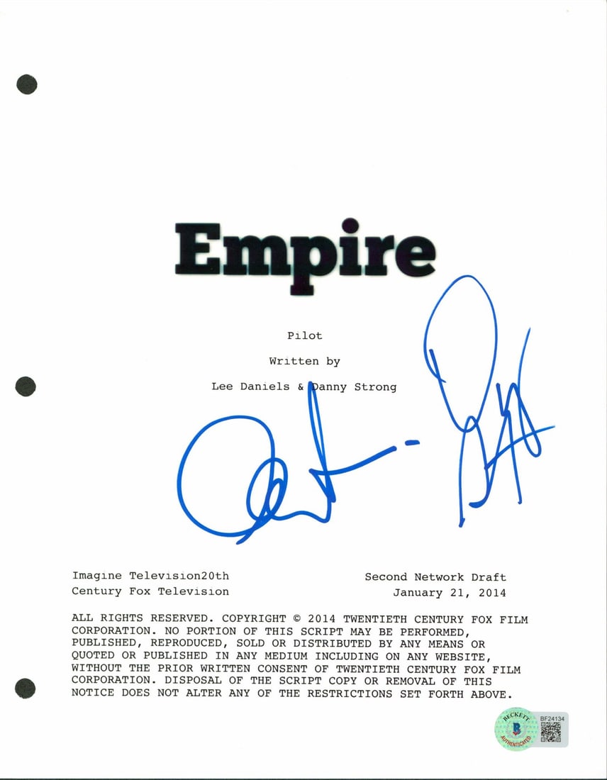 Empire Script Cover Signed by Lee Daniels and Danny Strong Beckett COA (1 of 3)