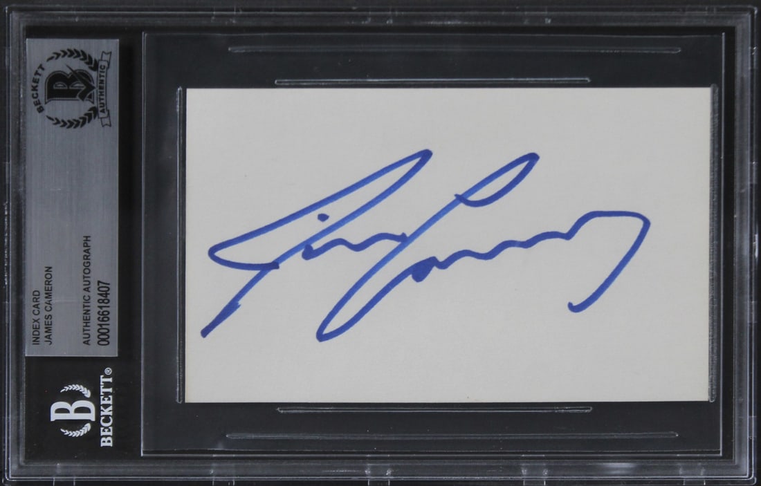 Beckett slabbed James Cameron signed Titanic 3x5 index card (1 of 5)
