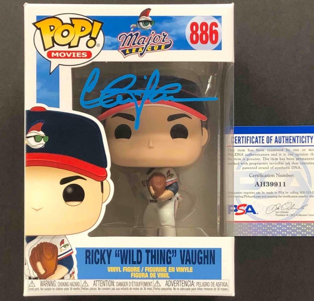 Funko POP Figure Signed by Charlie Sheen as Ricky Vaughn with PSA Authentication (1 of 2)