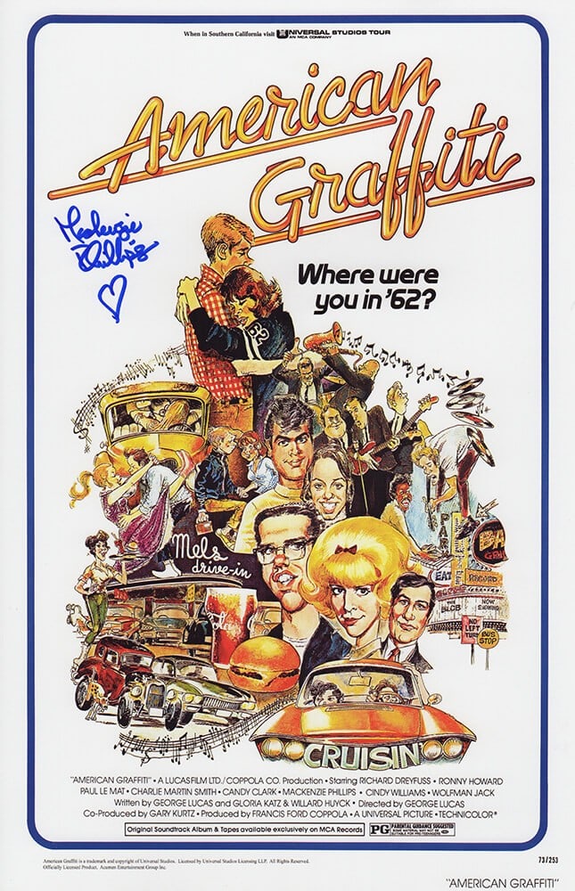 Mackenzie Phillips Signed American Graffiti 11x17 Poster with COA: Mackenzie Phillips Signed American Graffiti 11x17 Poster with COA This original 11x17 movie poster features the signature of Mackenzie Phillips, known for her role in American Graffiti. The poster com