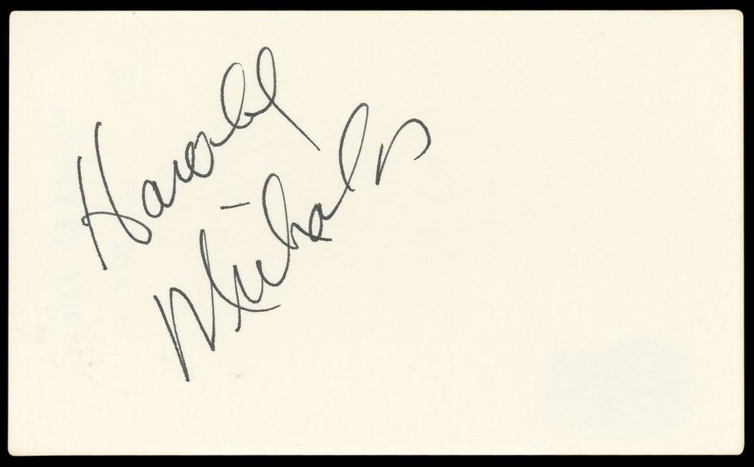 Harold Nicholas Signed 3x5 Index Card Beckett Authenticated (1 of 5)