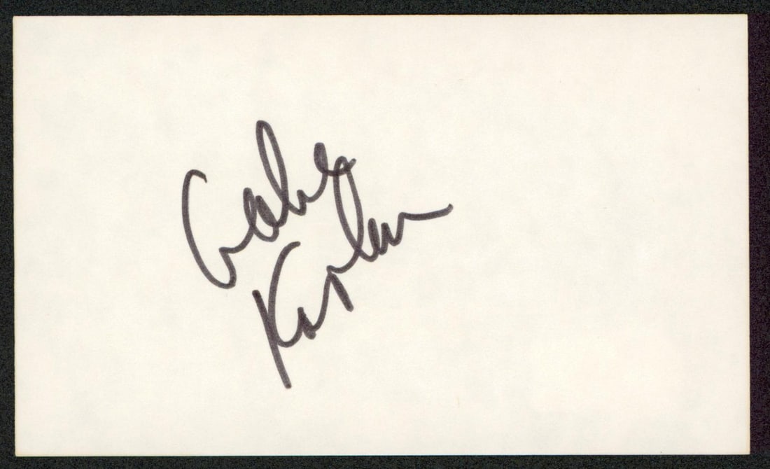 Beckett authenticated Gabe Kaplan signed 3x5 index card (1 of 2)