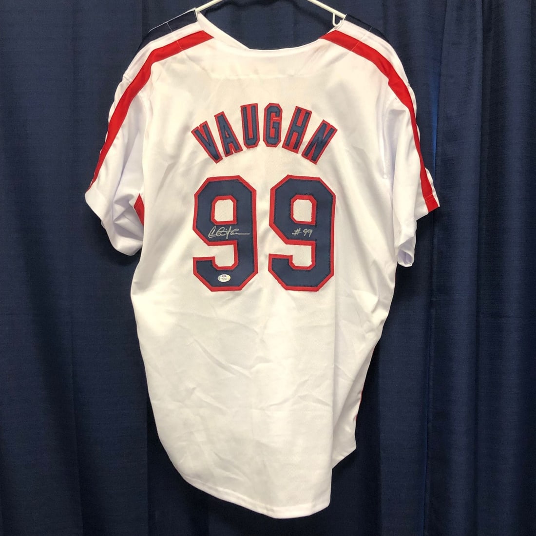 Charlie Sheen autographed PSA DNA Major League jersey: Charlie Sheen autographed PSA DNA Major League jersey This stitched jersey is autographed by Charlie Sheen, who played Rick Vaughn in the movie Major League. The item is from the United States and is 