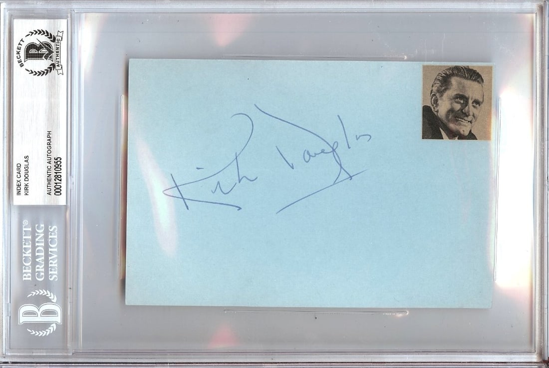 Kirk Douglas Autographed 4X6 Index Card Beckett Certified (1 of 1)