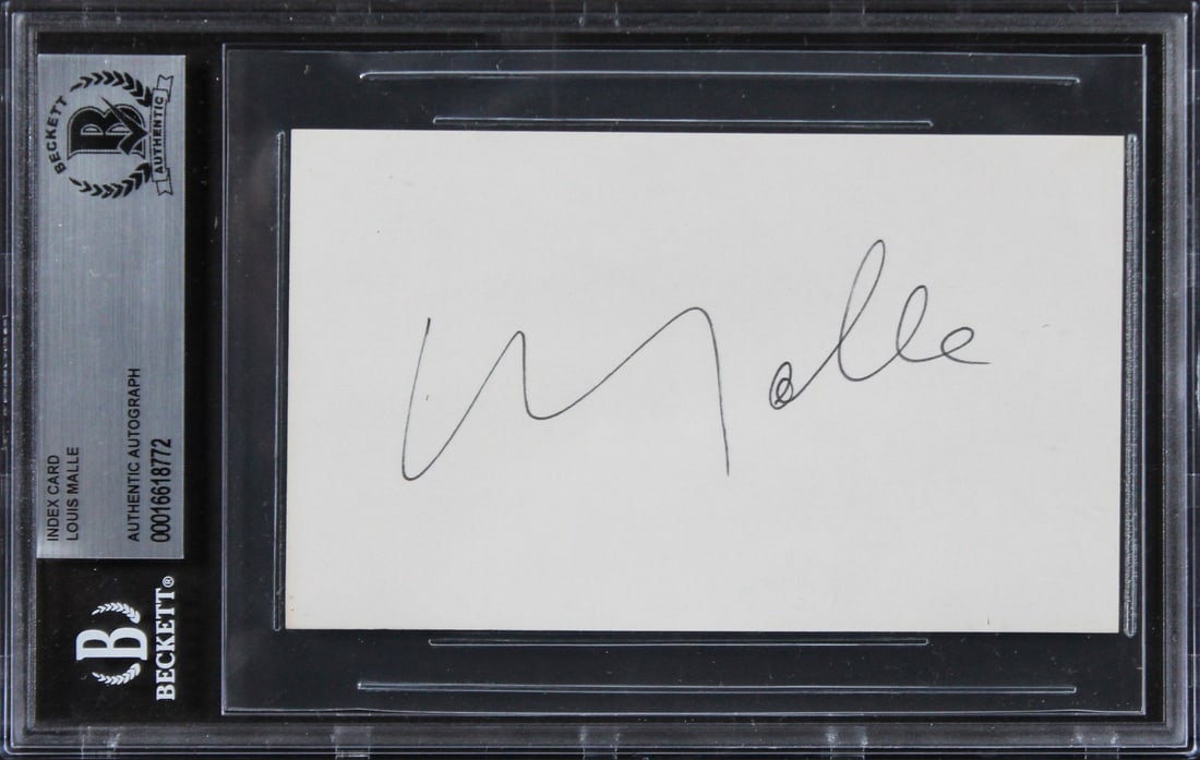 Louis Malle Signed 3x5 Index Card Beckett Authenticated Goodbye Children (1 of 2)