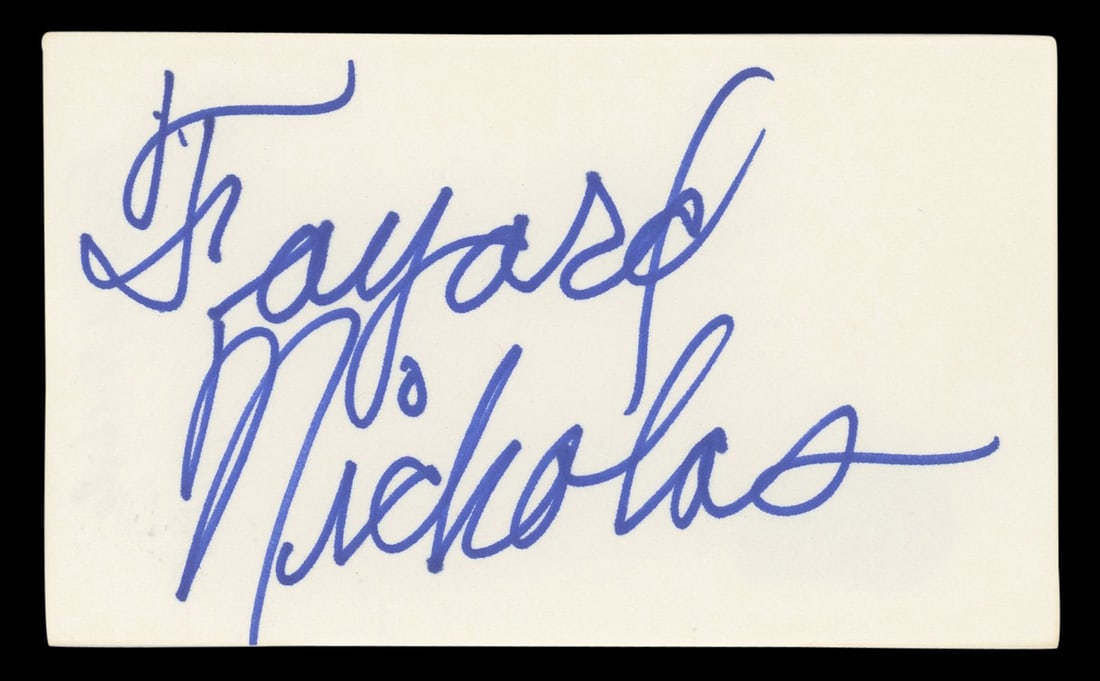 Fayard Nicholas Signed Index Card from The Pirate Beckett Authenticated (1 of 5)