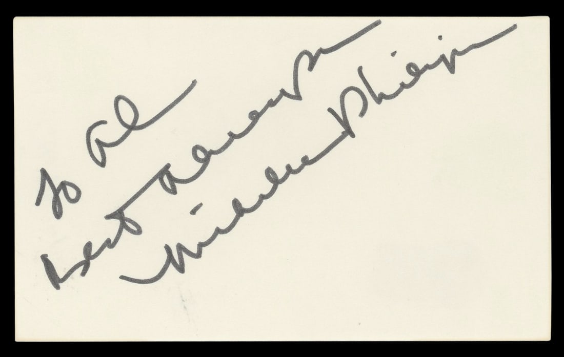 Michelle Phillips Signed 3x5 Index Card from Knots Landing BAS Authenticated (1 of 5)