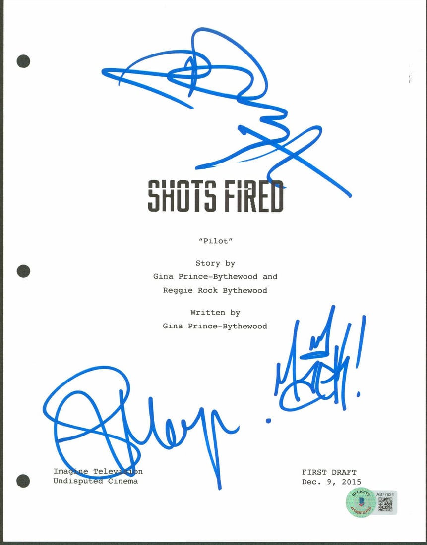 Shots Fired Signed Script Cover by Moyer Dreyfuss Mack Wilds Beckett COA (1 of 5)