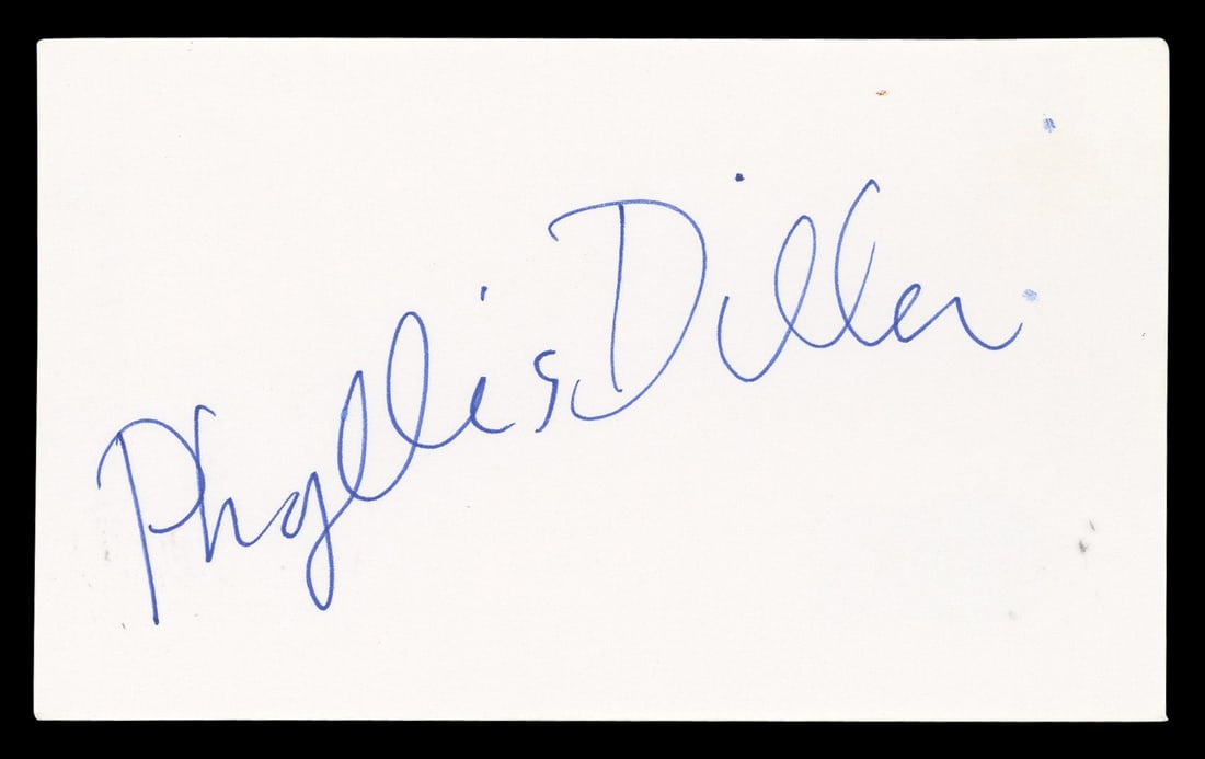 Phyllis Diller Signed A Bug's Life Index Card Beckett Authenticated (1 of 2)