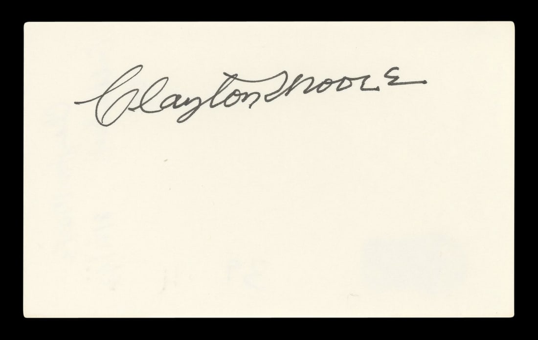 Clayton Moore The Lone Ranger Signed 3x5 Index Card Beckett Authenticated (1 of 5)