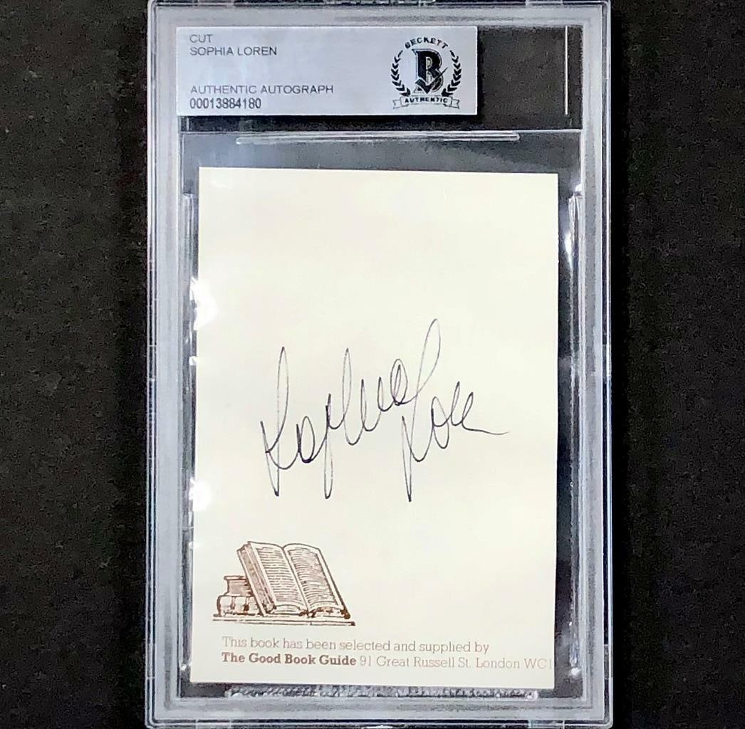 Sophia Loren Signed Autograph Cut With Beckett Authentication (1 of 2)