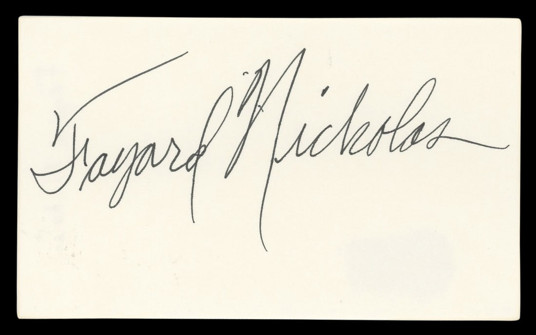 Fayard Nicholas Signed 3x5 Index Card Beckett Authenticated The Pirate (1 of 5)