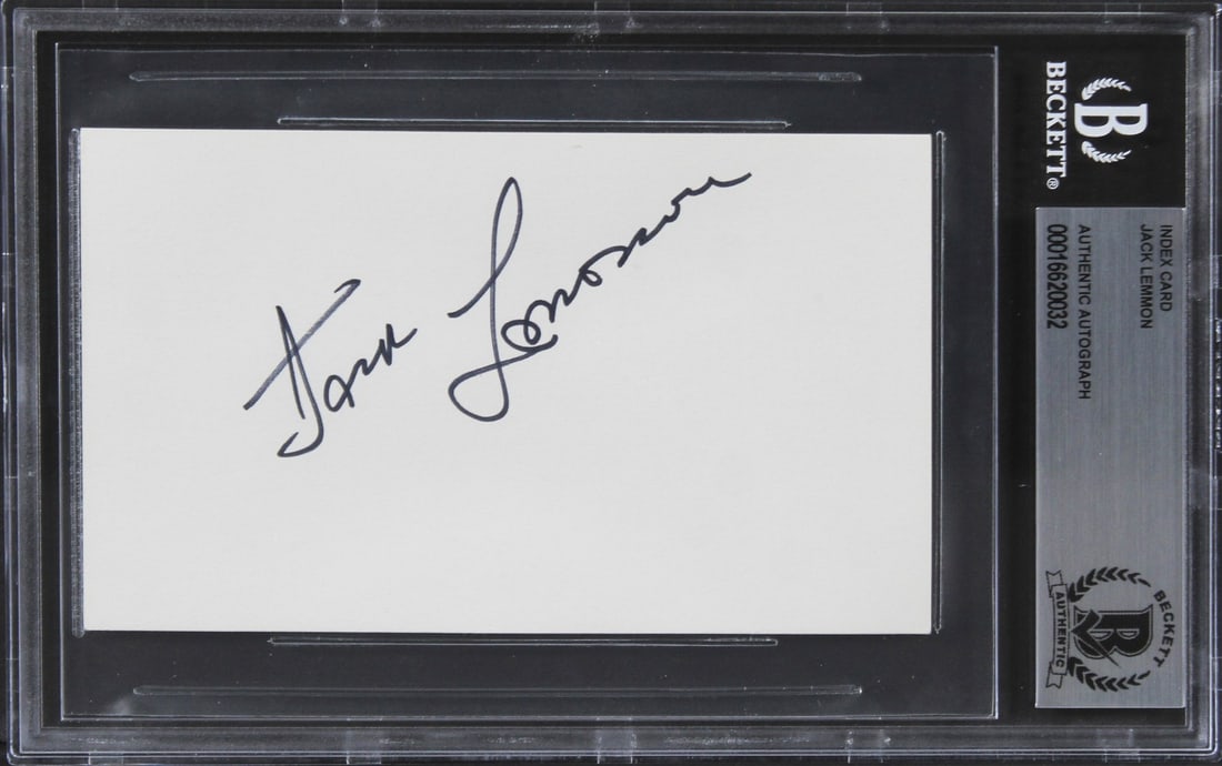 Jack Lemmon Signed 3x5 Index Card Grumpy Old Men Beckett Authenticated (1 of 2)