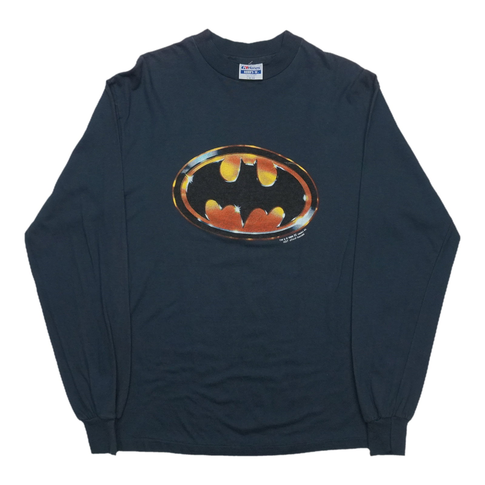 Vintage Batman graphic long sleeve cotton shirt size Large blue (1 of 3)