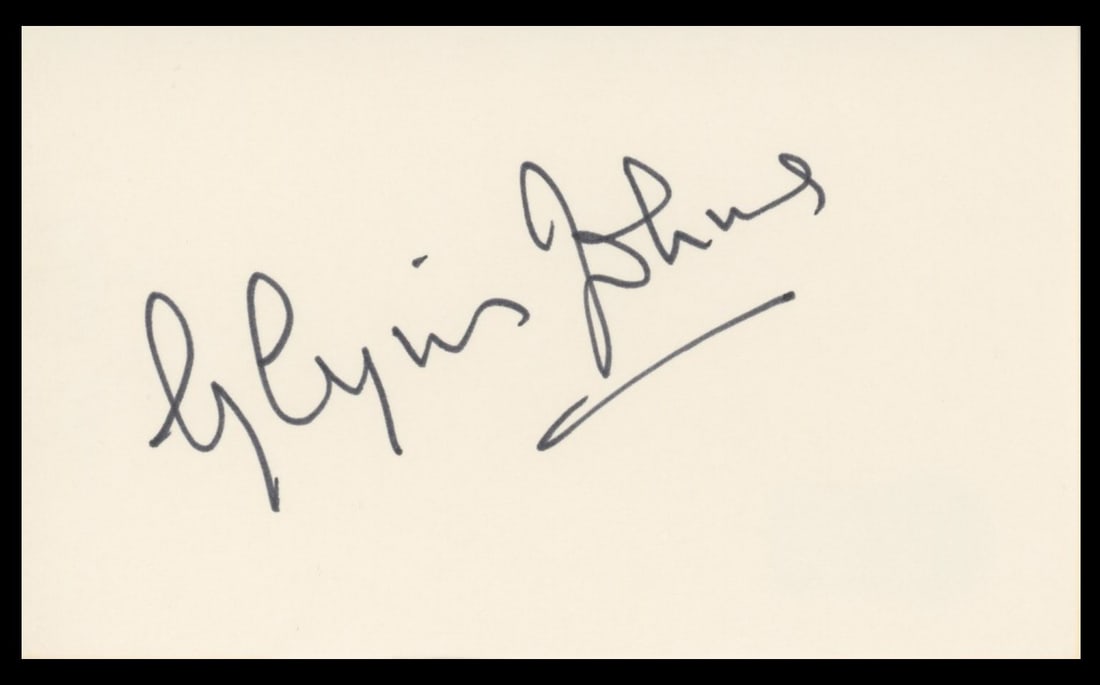 Glynis Johns Signed 3x5 Index Card Beckett Authenticated Mary Poppins Autograph (1 of 2)