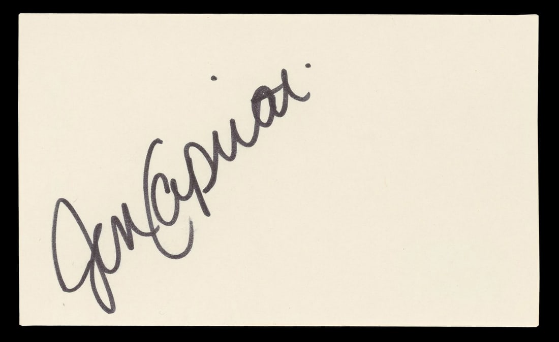 Jennifer Capriati Signed 3x5 Index Card Beckett Authenticated (1 of 2)