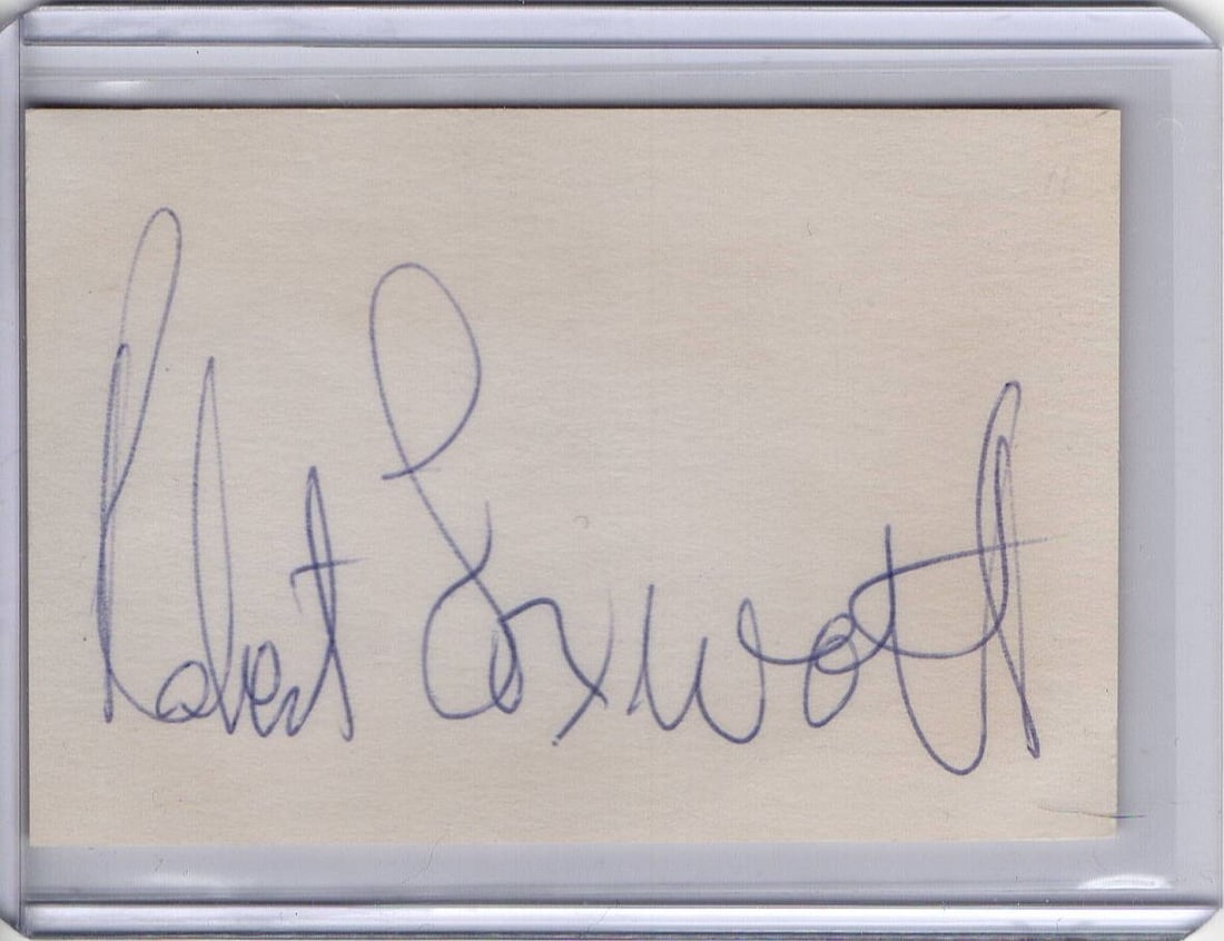 Hollywood Actor Robert Foxworth JSA Authenticated Signed Cut Signature: Hollywood Actor Robert Foxworth JSA Authenticated Signed Cut Signature This is an original cut signature autographed by Hollywood actor Robert Foxworth. The autograph is authenticated by James Spence 