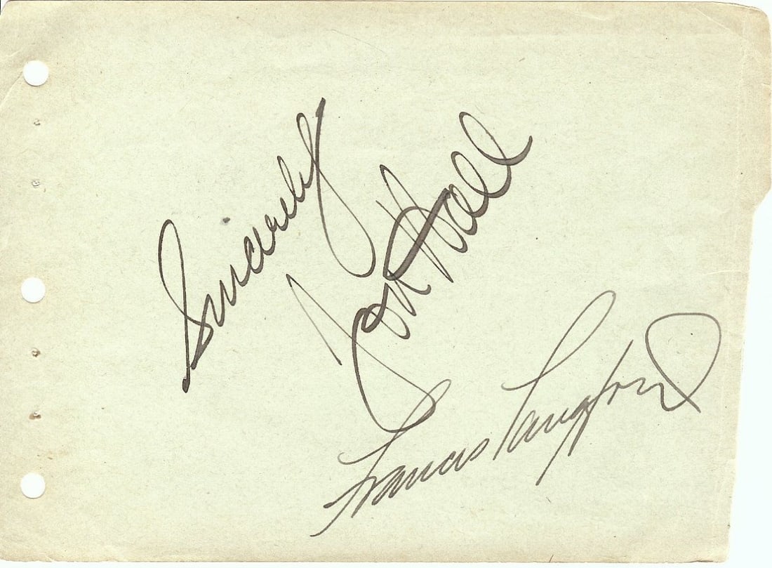 Jon Hall Frances Langford Signed Cut Signature JSA Authenticated 4.5x6 (1 of 2)