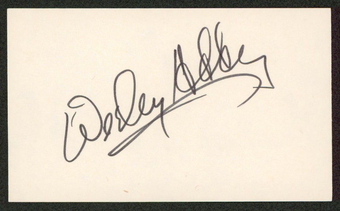 Wesley Addy signed 3x5 index card BAS authenticated: Wesley Addy signed 3x5 index card BAS authenticated This 3x5 index card has been personally signed by Wesley Addy from "What Ever Happened to Baby Jane." The autograph is authenticated by Beckett Auth