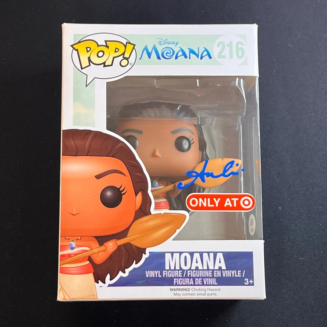PSA DNA Auli'i Cravalho signed Moana Funko Pop 216: PSA DNA Auli'i Cravalho signed Moana Funko Pop 216 This is an original Funko Pop #216 from the Moana series, signed by Auli'i Cravalho, the actress who played Moana. The autograph has been authenticat