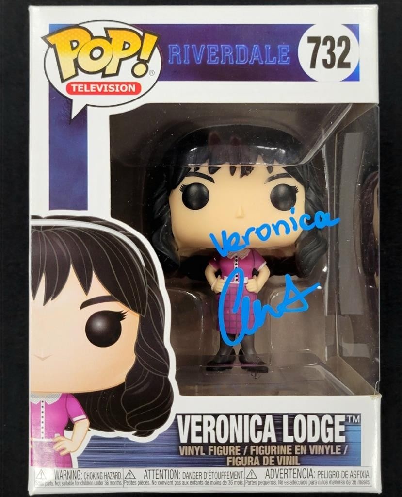 Camila Mendes Signed Riverdale Veronica Funko Pop Beckett Authenticated: Camila Mendes Signed Riverdale Veronica Funko Pop Beckett Authenticated This is an original Funko Pop figure of "Veronica" from the popular show Riverdale, personally signed by Camila Mendes. The auto