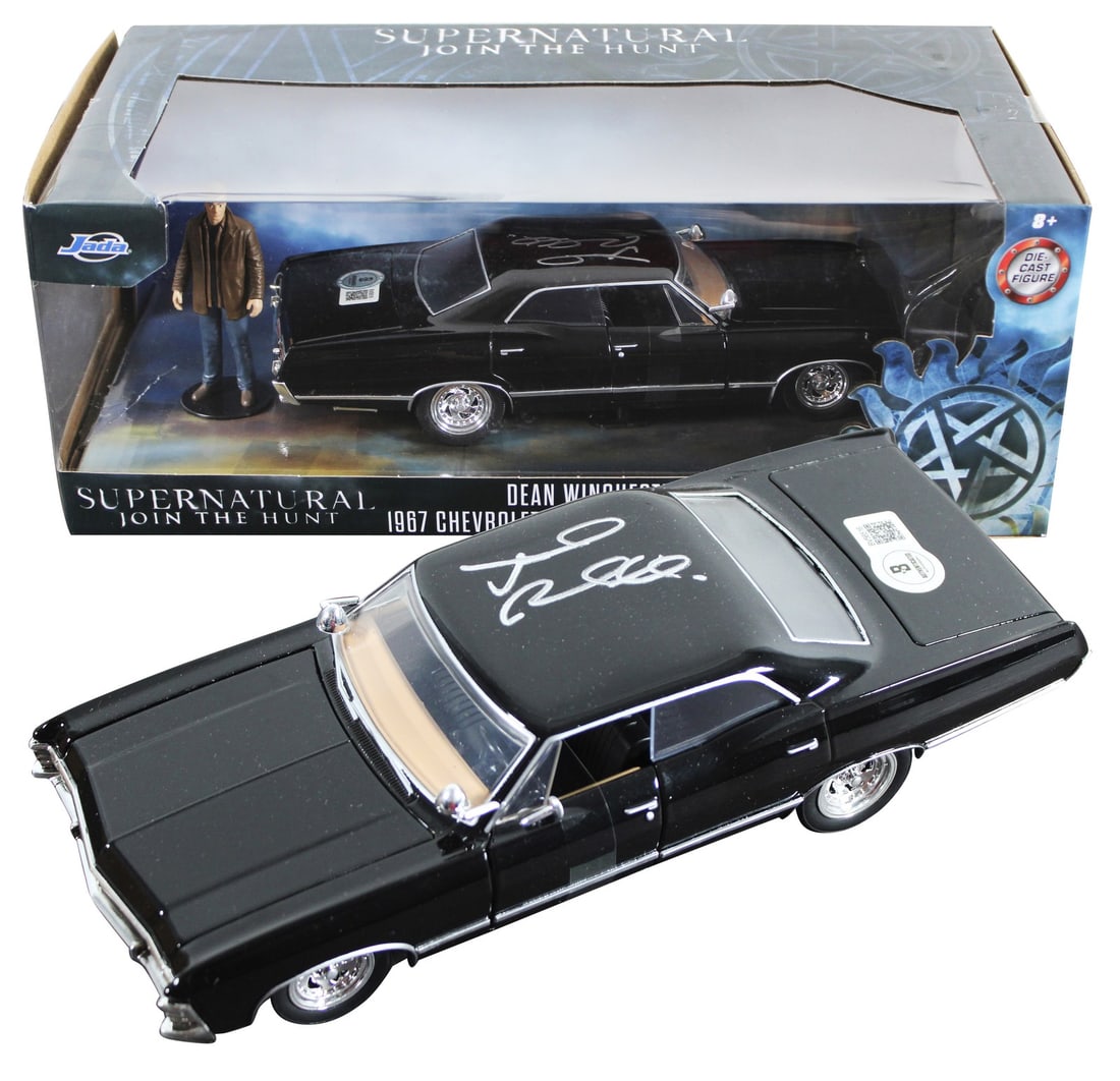 Jared Padalecki Supernatural Signed 1967 Impala Die Cast Car BAS Certified: Jared Padalecki Supernatural Signed 1967 Impala Die Cast Car BAS Certified This 1967 Chevrolet Impala SS Sport Sedan 1:24 Scale Die Cast Car is a must-have for fans of the iconic series Supernatural. 