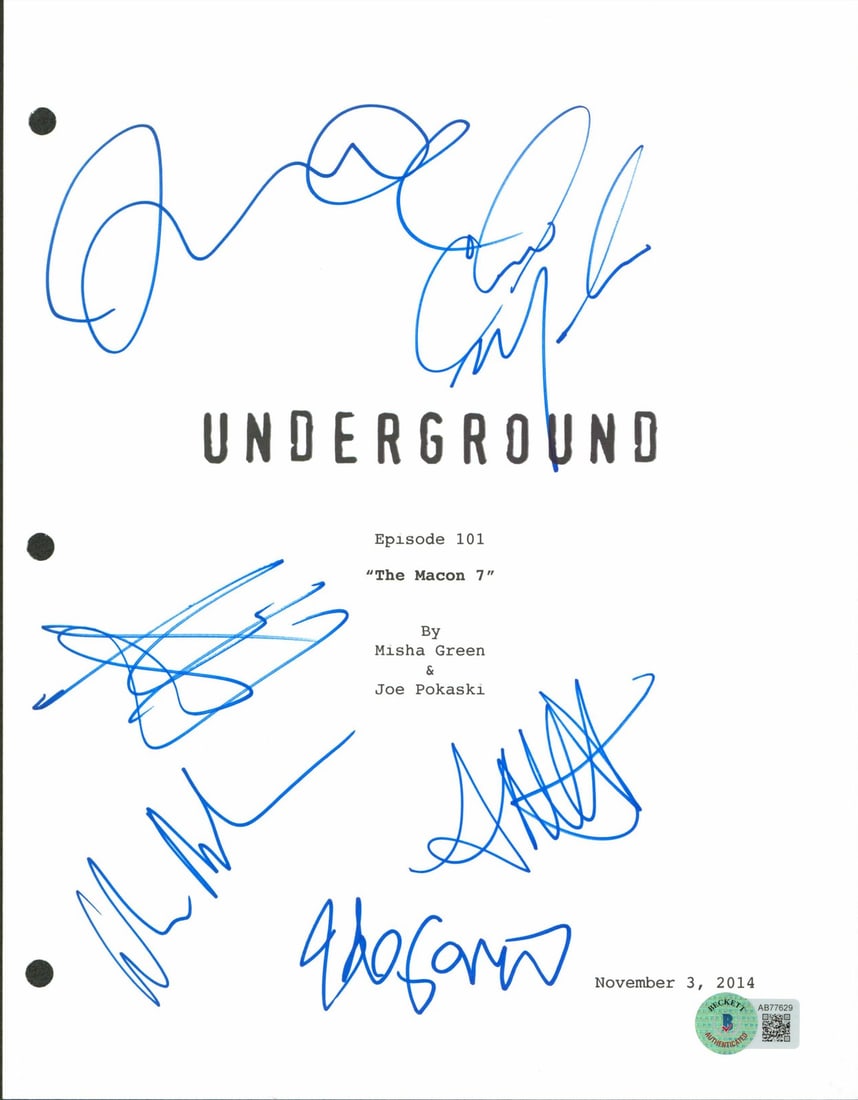 Beckett Authenticated Underground 8.5x11 Signed Script Cover by 6 Cast Members (1 of 5)