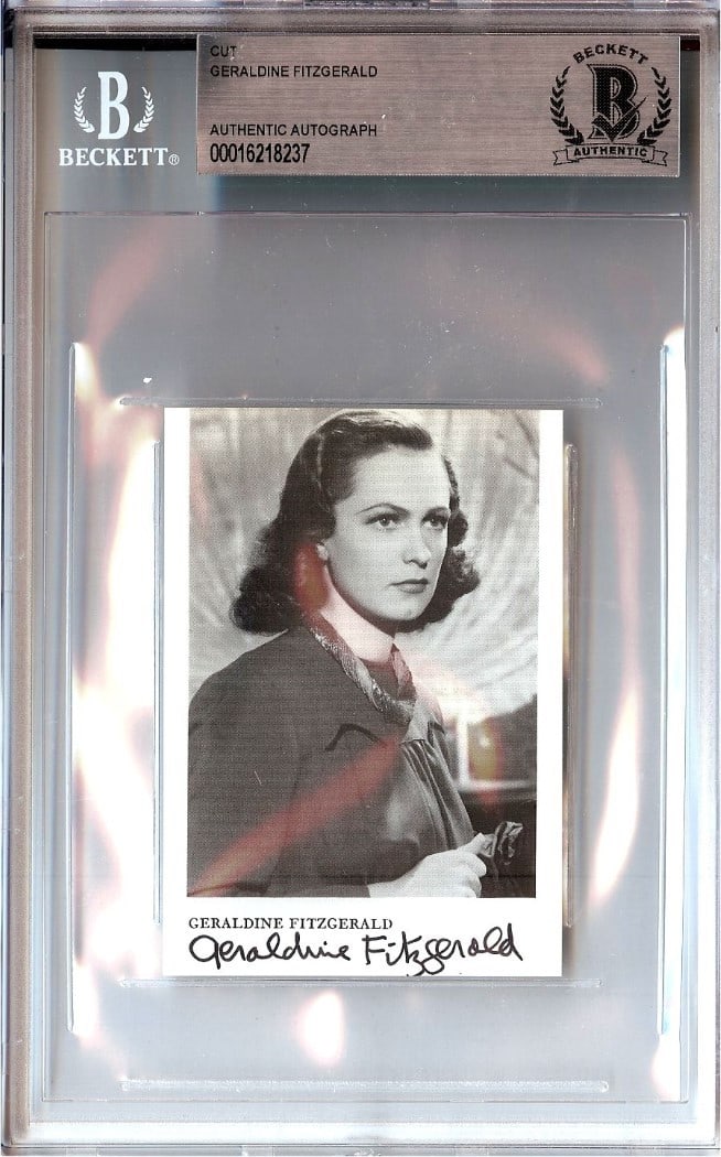 Beckett Authenticated Geraldine Fitzgerald Wuthering Heights Signed Cut Signature (1 of 1)