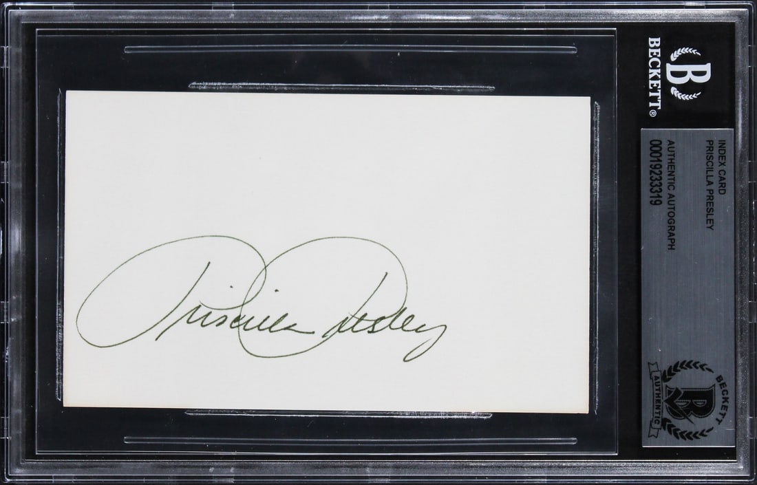 Priscilla Presley Autographed 3x5 Index Card Beckett Authenticated Slabbed (1 of 2)