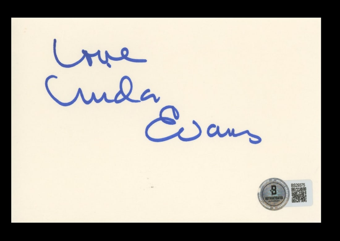 Linda Evans Dynasty Signed 4x6 Index Card with Love Inscription BAS Authenticated (1 of 2)