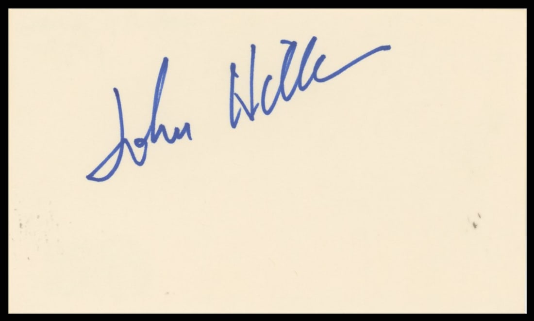 John Hillerman Signed 3x5 Index Card Magnum P.I. BAS Authenticated: John Hillerman Signed 3x5 Index Card Magnum P.I. BAS Authenticated This authentic signed 3x5 index card features the signature of John Hillerman, best known for his role in the iconic television serie