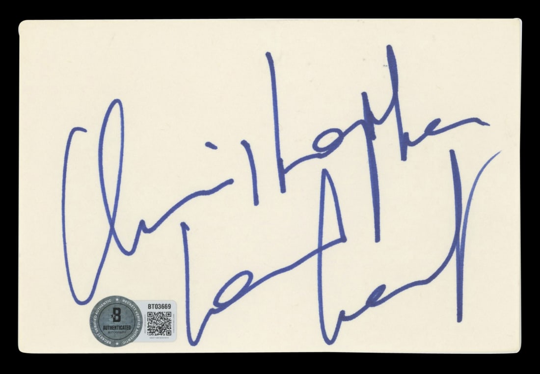 Christopher Lambert Signed Highlander 3x5 Index Card Beckett Authenticated (1 of 2)
