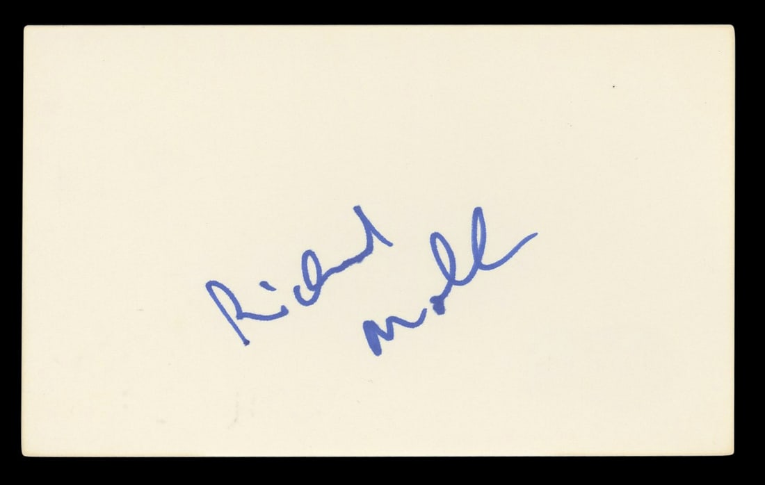 Richard Moll Night Court Signed 3x5 Index Card Beckett Authenticated: Richard Moll Night Court Signed 3x5 Index Card Beckett Authenticated This authentic autographed 3x5 index card features the signature of Richard Moll, known for his role in the television series Night