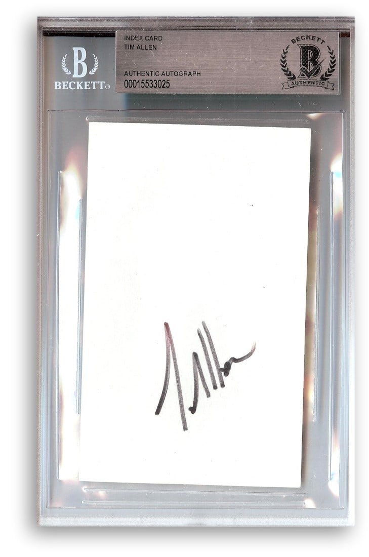 Tim Allen Beckett Authenticated Signed Index Card Home Improvement Memorabilia (1 of 1)