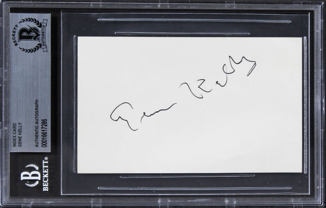 Gene Kelly Singing in the Rain Signed 3x5 Index Card Beckett Authenticated (1 of 2)
