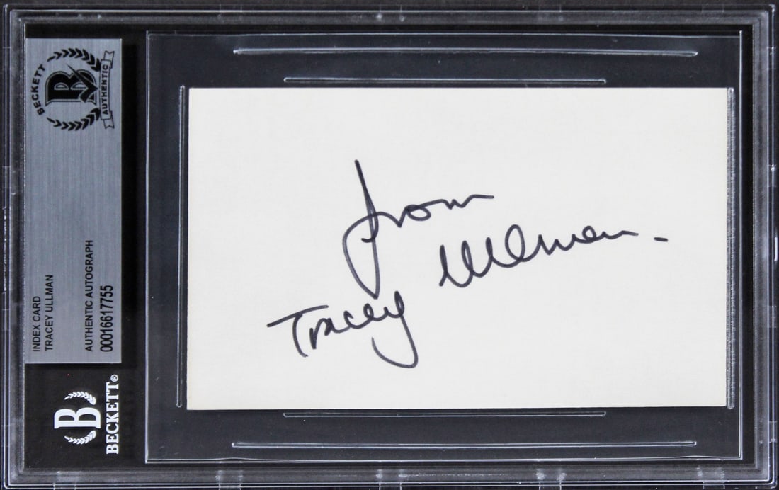 Tracey Ullman Signed 3x5 Index Card With Love Inscription Beckett Authenticated (1 of 2)