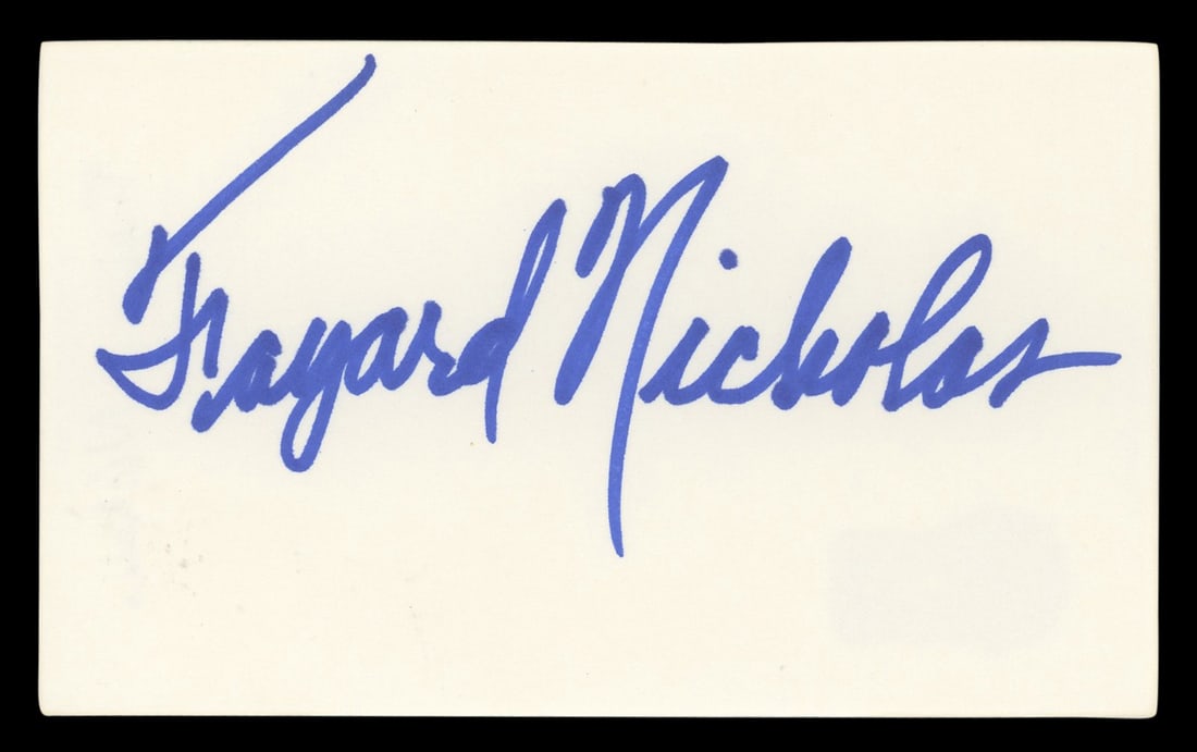Fayard Nicholas Signed 3x5 Index Card Beckett Authenticated The Pirate (1 of 5)