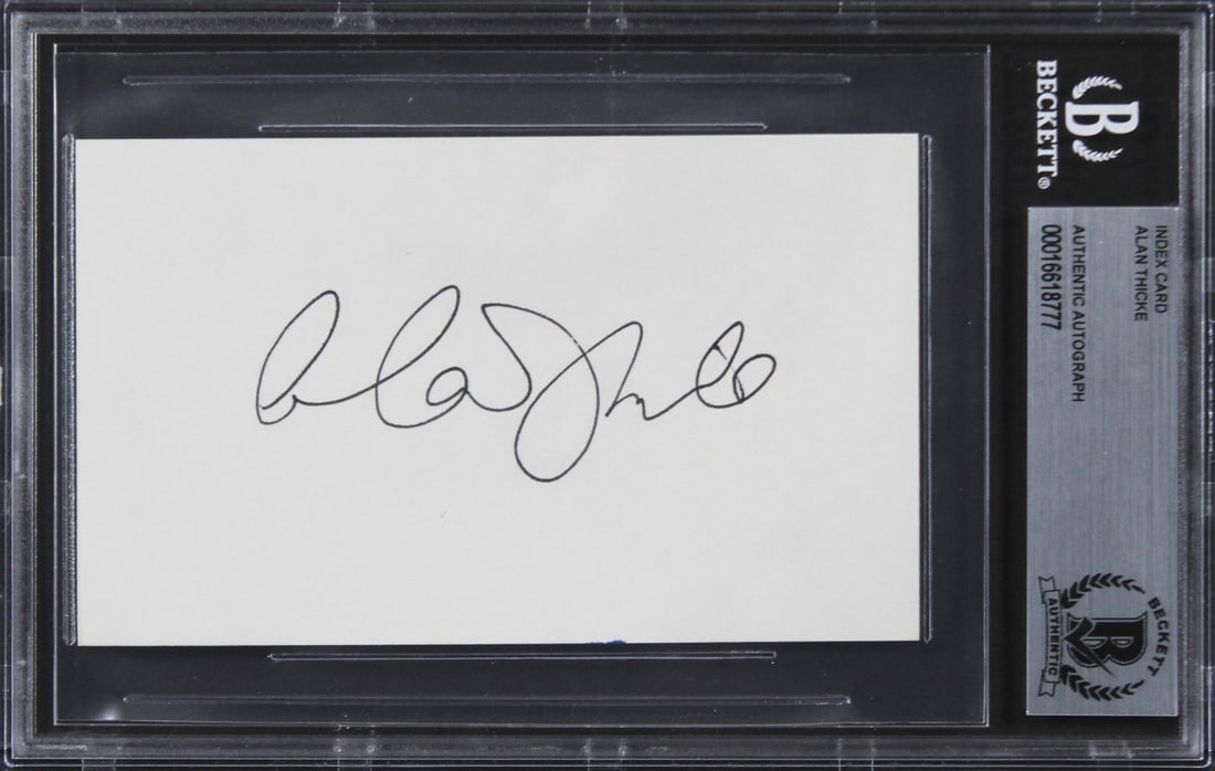 Alan Thicke Signed Growing Pains 3x5 Index Card Beckett Authenticated (1 of 2)