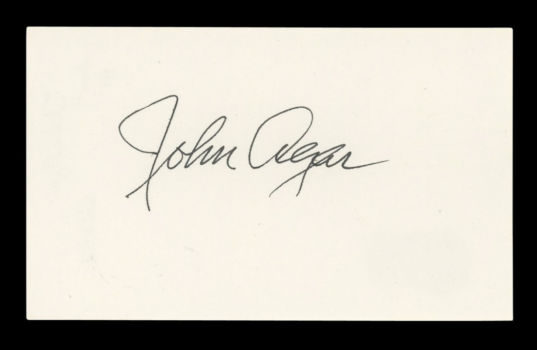 John Agar Signed 3x5 Index Card Miracle Mile Beckett Authenticated (1 of 5)