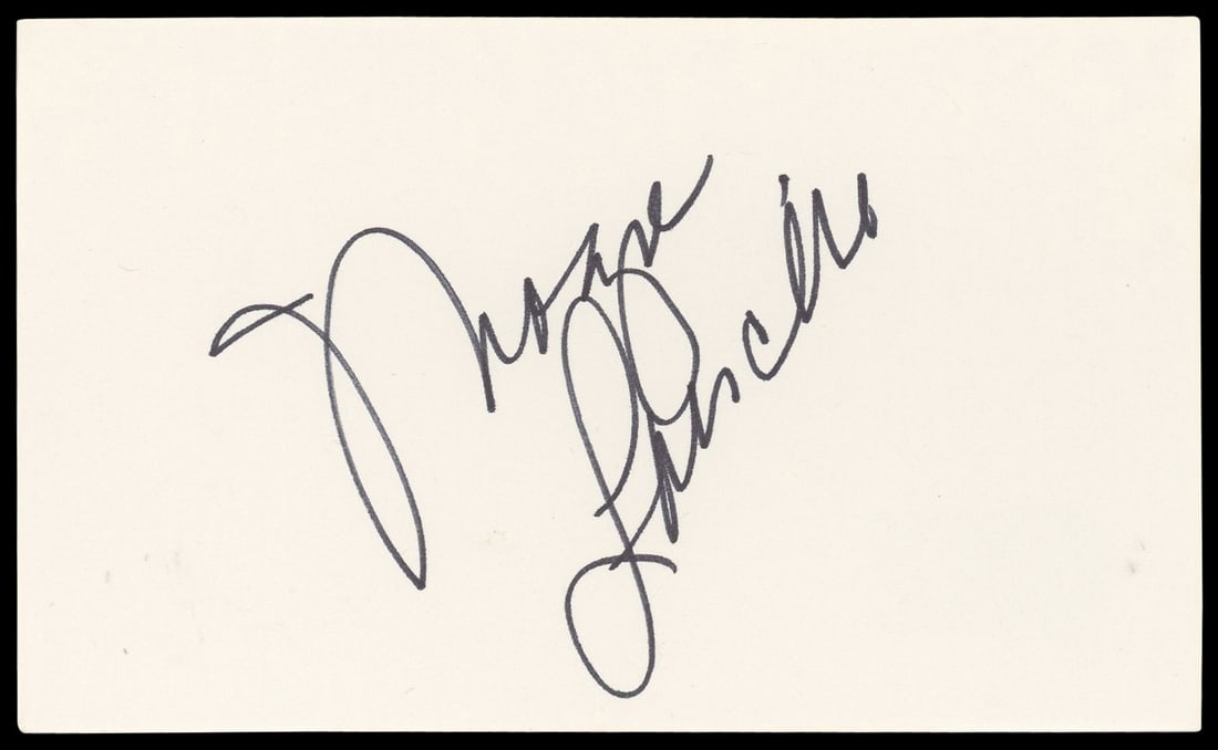 Morgan Fairchild Signed 3x5 Index Card Falcon Crest Beckett Authenticated (1 of 2)