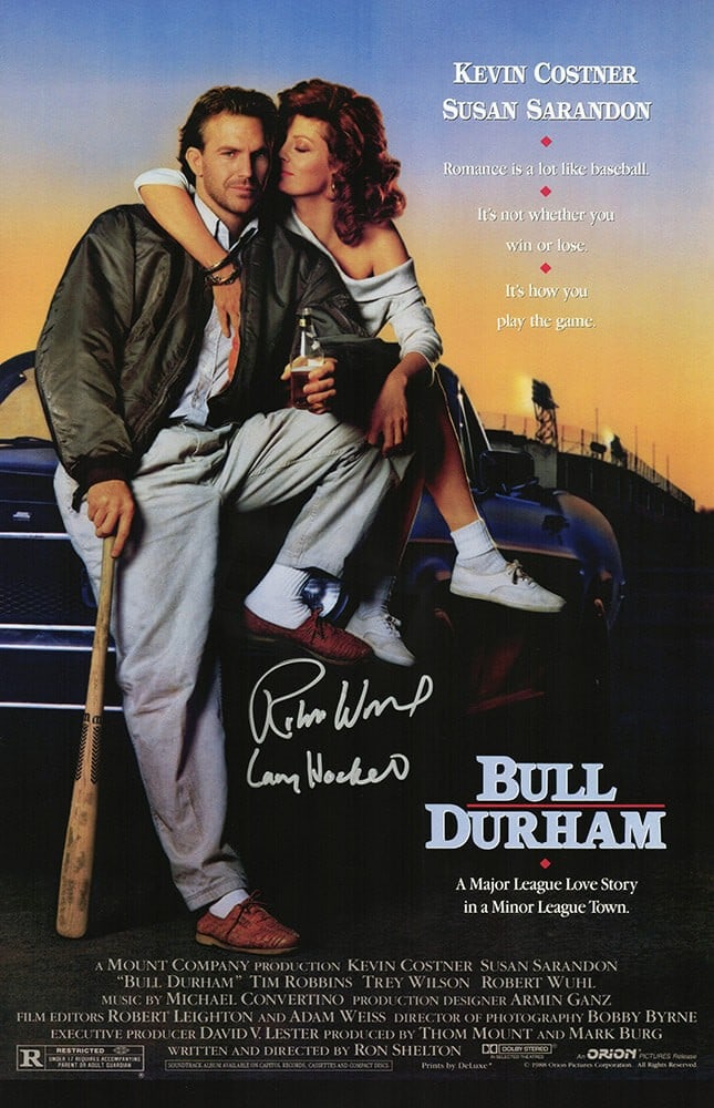 Robert Wuhl Signed Bull Durham Movie Poster with Larry Hockett Inscription: Robert Wuhl Signed Bull Durham Movie Poster with Larry Hockett Inscription This is an original 11x17 movie poster for the classic film 'Bull Durham', signed by Robert Wuhl, who portrayed the character