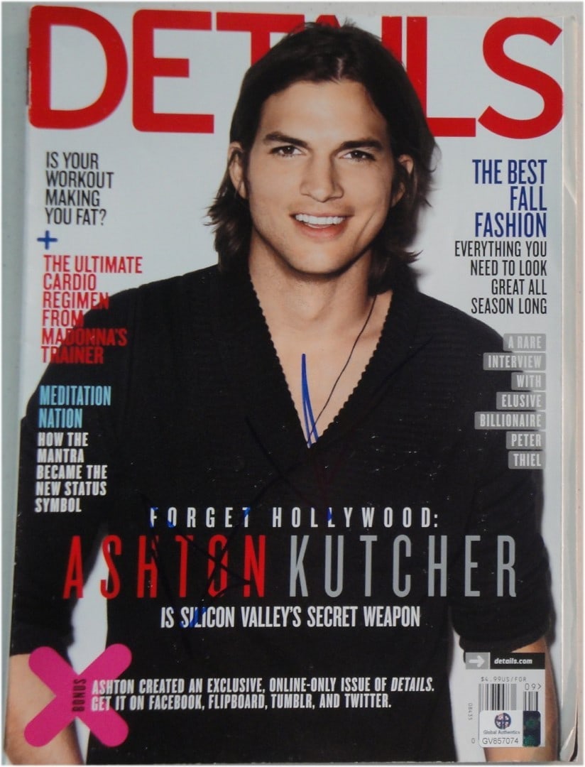 Ashton Kutcher Autographed Magazine Authentic Global Authentics (1 of 3)