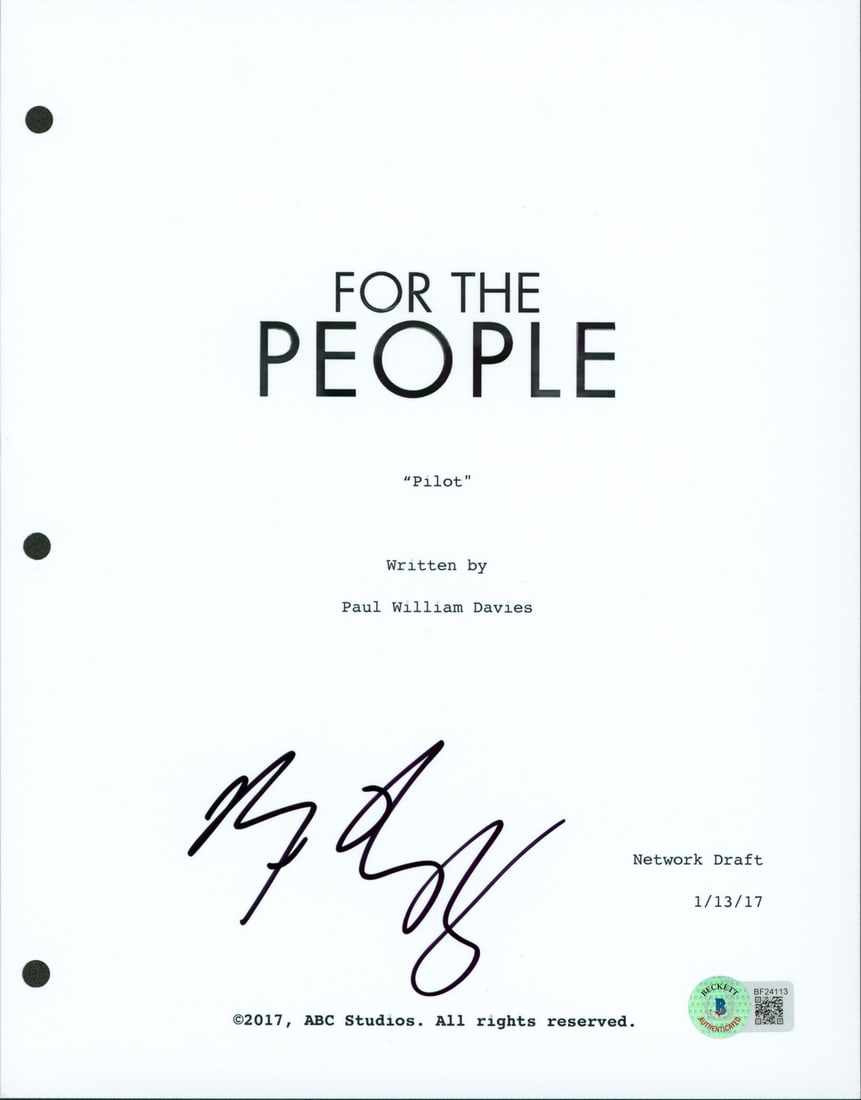 Ben Rappaport Signed For The People Script Cover Beckett Authenticated (1 of 3)