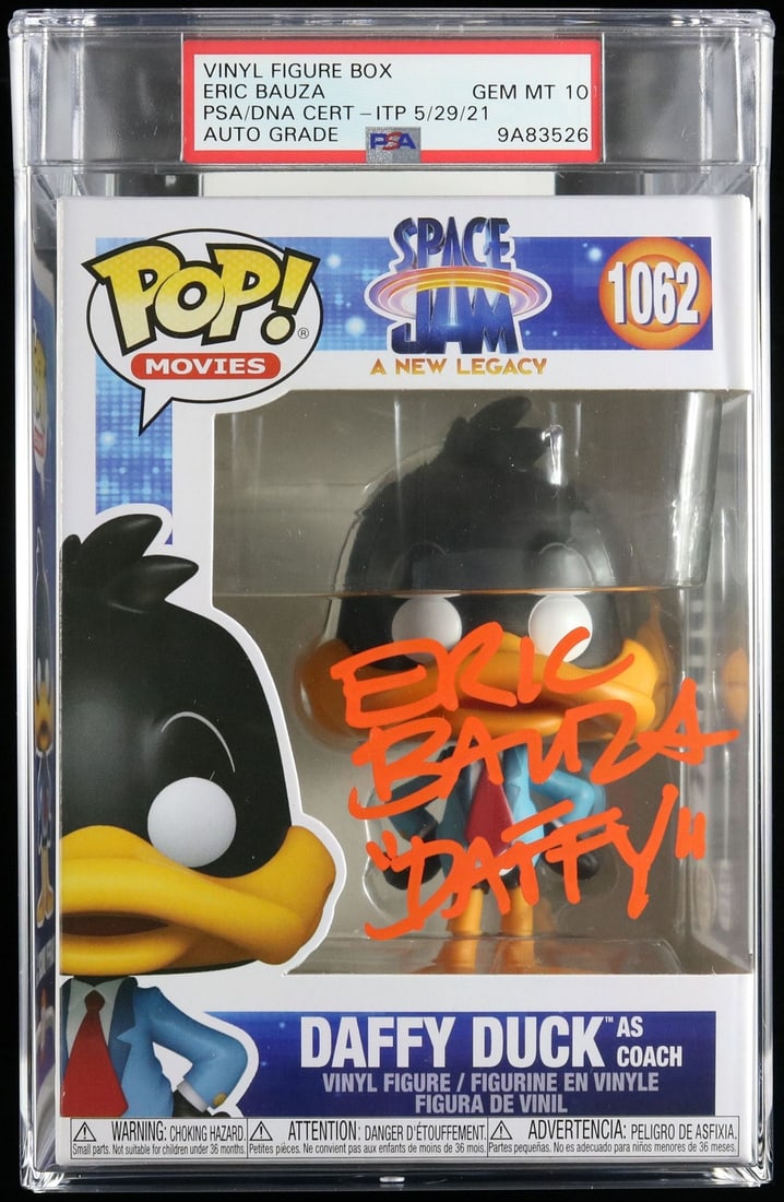 PSA DNA Auto 10 Eric Bauza Funko Pop 1062 Space Jam: PSA DNA Auto 10 Eric Bauza Funko Pop 1062 Space Jam This Funko Pop #1062 from Space Jam: A New Legacy is signed by Eric Bauza. The autograph has been evaluated and authenticated by PSA/DNA. The item i