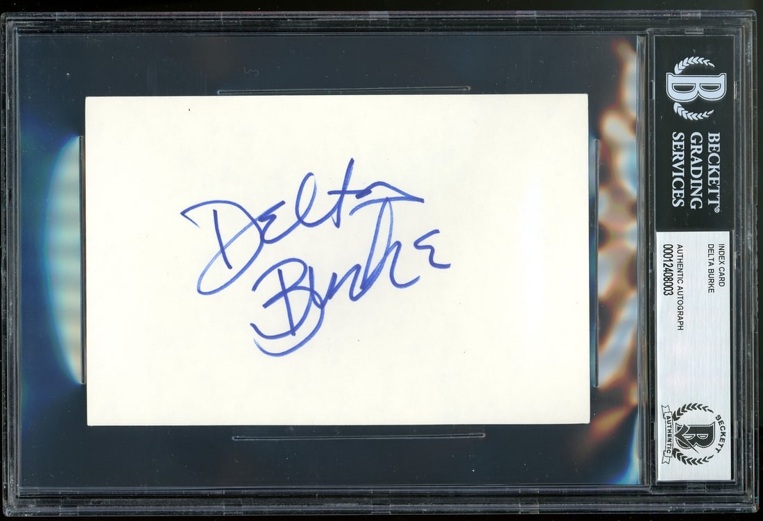 Delta Burke Signed 4x6 Index Card Beckett Authenticated Slabbed Designing Women (1 of 3)