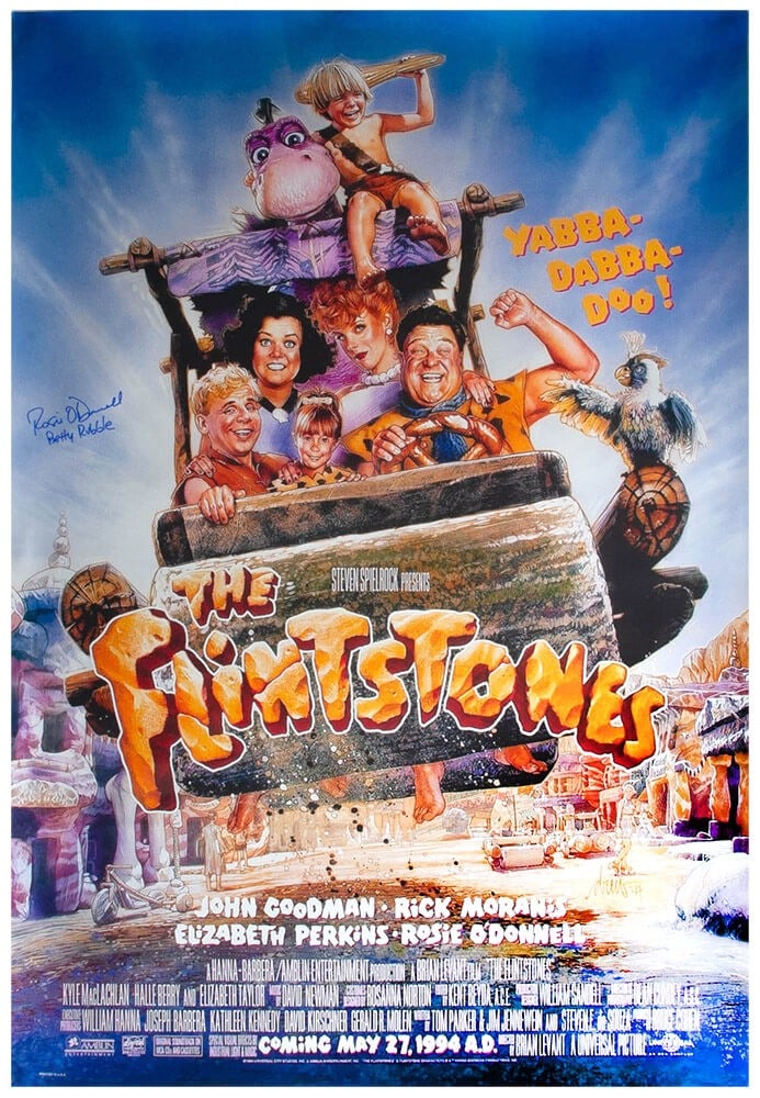 Rosie O'Donnell Signed Flintstones 27x40 Poster with Betty Inscription COA (1 of 2)